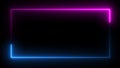 3D rendering of an abstract bright neon rectangular frame. Laser technology background design Royalty Free Stock Photo
