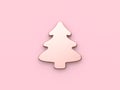 3d rendering abstract christmas tree flat icon metallic pink glossy
