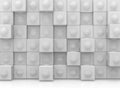 3d rendering. Abstract circle convex button cube box stack wall background Royalty Free Stock Photo