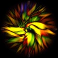 3D rendering of an abstract colorful spiral isolated on black background Royalty Free Stock Photo