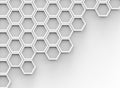 3d rendering. Abstract connected Hexagon shape on gray copy space background Royalty Free Stock Photo