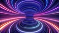 3d rendering, abstract cosmic background, ultra violet neon rays, glowing lines, cyber network, speed of light, space and time