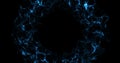 3D rendering, abstract cosmic explosion shockwave blue energy on black background,