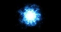 3D rendering, abstract cosmic explosion shockwave blue energy on black background, texture effect