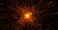 3D rendering, abstract cosmic explosion shockwave warm gold
