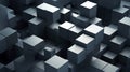 3d rendering of abstract cubes background in black and white colors. Generative AI Royalty Free Stock Photo