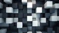 3d rendering of abstract cubes background in black and white colors. Generative AI Royalty Free Stock Photo