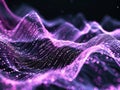 3d rendering abstract digital wave with particles. Futuristic wave with depth of field and bokeh. Generative AI