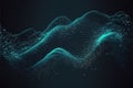 3D rendering abstract digital wave with particles. (Ai generated) Royalty Free Stock Photo