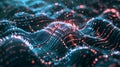 3d rendering of abstract digital waves with depth of field and bokeh, Generative AI illustrations Royalty Free Stock Photo