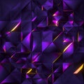 3d rendering, abstract faceted crystal background, iridescent violet pink metallic texture, triangle tiles