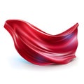 3d rendering of abstract flowing red fabric isolated on a white background. Generative AI. Royalty Free Stock Photo