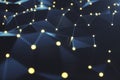 3D Rendering Abstract futuristic connection lines and glowing dots. Supercomputer technology. Calculating cloud Royalty Free Stock Photo