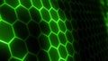 3D rendering of abstract futuristic hexagonal mesh with light effects Royalty Free Stock Photo