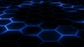 3D rendering of abstract futuristic hexagonal mesh with light effects Royalty Free Stock Photo
