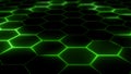 3D rendering of abstract futuristic hexagonal mesh with light effects Royalty Free Stock Photo
