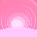 3d rendering, abstract futuristic pink background, love wallpaper, round arch glowing in soft color