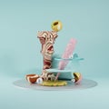 3D rendering. Abstract futuristic shapes. Royalty Free Stock Photo