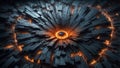 3d rendering of abstract geometric composition digital art works