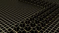 3d rendering. Abstract golden square shape block on dark color cube Royalty Free Stock Photo