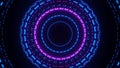 3d rendering abstract illustration of blue and pink neon circles