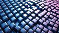 abstract metallic background with cubes in blue color Royalty Free Stock Photo
