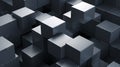 3d rendering of abstract metallic cubes background in black and white colors Generative AI Royalty Free Stock Photo