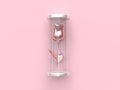 3d render  abstract metallic pink rose in clear jar valentine concept pink background Royalty Free Stock Photo