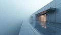 3d rendering of an abstract minimalist architectural structure, geometric architecture with chrome or metallic design. Royalty Free Stock Photo