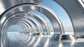 3d rendering of an abstract minimalist architectural structure, geometric architecture with chrome or metallic design. Royalty Free Stock Photo