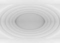 3d rendering. Abstract modern white ripple Ellipse shape wall background