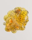 3d rendering abstract molecula yellow shape with black dots pattern