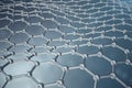 3d rendering abstract nanotechnology hexagonal geometric form close-up, concept graphene atomic structure, concept Royalty Free Stock Photo