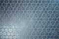 3D rendering abstract nanotechnology hexagonal geometric form close-up. Graphene atomic structure concept, carbon Royalty Free Stock Photo