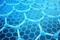 3D rendering abstract nanotechnology hexagonal geometric form close-up. Graphene atomic structure concept, carbon Royalty Free Stock Photo
