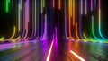 3d rendering, abstract neon background with colorful spectrum. Modern wallpaper with glowing vertical lines Royalty Free Stock Photo