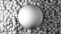 Abstract pile of white balls, sphere shape background