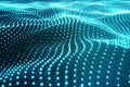 3d rendering abstract polygonal low poly wave background with connecting dots and lines. Abstract Flow. Connection Royalty Free Stock Photo