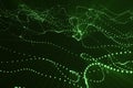 3d rendering abstract polygonal low poly wave background with connecting dots and lines. Abstract Flow. Connection Royalty Free Stock Photo