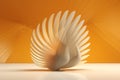 3d rendering of an abstract sculpture on an orange background Royalty Free Stock Photo