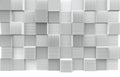 3d rendering. abstract stack of luxury art pattern white cube boxes wall background. Royalty Free Stock Photo