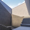 3d rendering abstract stairs in concrete