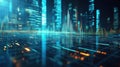 3D rendering of abstract technology background with binary code and digital numbers