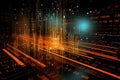 3d rendering of abstract technology background with a circuit board and binary code. Generative AI Royalty Free Stock Photo