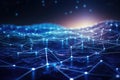 3d rendering of abstract technology background with digital connection lines and dots, Cyber big data flow, blockchain data fields Royalty Free Stock Photo
