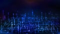 3D Rendering of abstract technology background. Glowing computer software programming flow chart Royalty Free Stock Photo