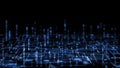 3D Rendering of abstract technology on motherboard. Glowing computer software programming flow chart with data dot rectangles Royalty Free Stock Photo