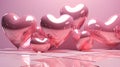 3 d rendering abstract valentine day background with hearts Royalty Free Stock Photo