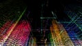 3D rendering of abstract virtual city inside a computer system. Hologram 3D Big Data Digital City Royalty Free Stock Photo