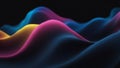 3d rendering of abstract wavy background with glowing particles in empty space Royalty Free Stock Photo